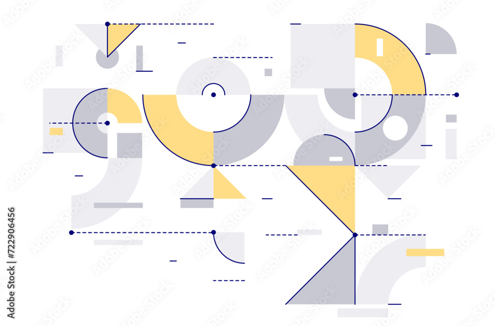 Poster abstract tech engineering draft vector background, mechanical blueprint technology digital system, e