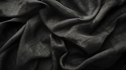 black fabric, matte black abstract vintage background for design. Fabric cloth canvas texture. Color gradient, ombre. Rough, grain. Matte, shimmer	
