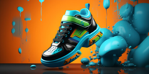 High Colorful Sports Shoes in Urban Kick Style