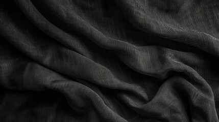 black fabric, matte black abstract vintage background for design. Fabric cloth canvas texture. Color gradient, ombre. Rough, grain. Matte, shimmer	
