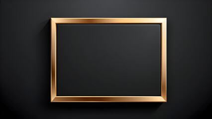 golden frame isolated on a black background. With black copy space