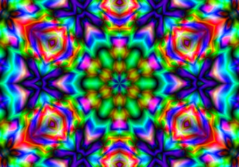 Kaleidoscope Mandala Art Design. Abstract Kaleidoscope Pattern with Symmetry. psychedelic background, abstract background for various projects.