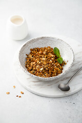 Traditional homemade granola for breakfast