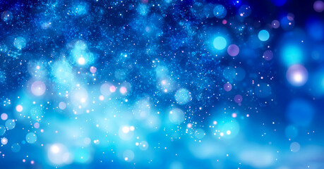 Obraz na płótnie Canvas blue glow particle abstract bokeh background