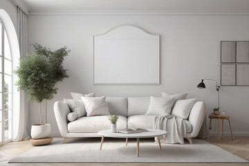 white living room armchair and sofa