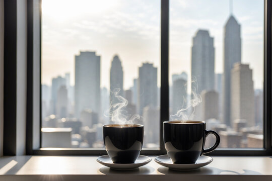 photo of a cup of coffee in front of the window 10