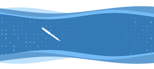 Blue wavy banner with a white soldering iron symbol on the left. On the background there are small white shapes, some are highlighted in red. There is an empty space for text on the right side