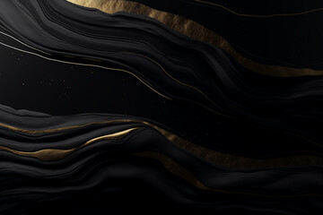 black background with texture decorated with Shiny marble lines. black marble luxury background
