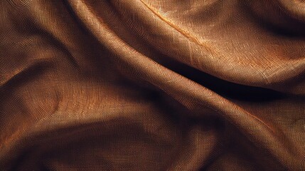 Fototapeta premium khaki brown, beige brown, copper brown, brown fabric, brown cloth, abstract vintage background for design. Fabric cloth canvas texture. Color gradient, ombre. Rough, grain. Matte, shimmer 
