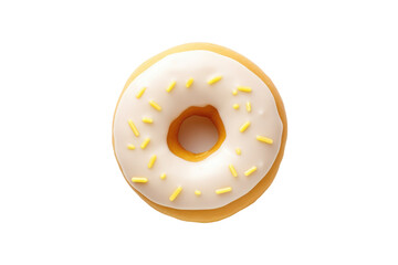 Vanilla Frosted Donut Isolated On Transparent Background