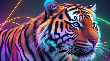 Tiger with abstract background