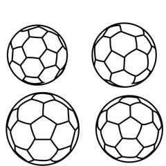 Obraz premium Simple football outline vector icons