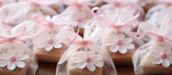 Guest favors 15 years girl birthday party favors wedding bridal souvenirs handmade soaps gift pink white colors baptism baby shower first communion presents decor wiht jute burlap fabric flower