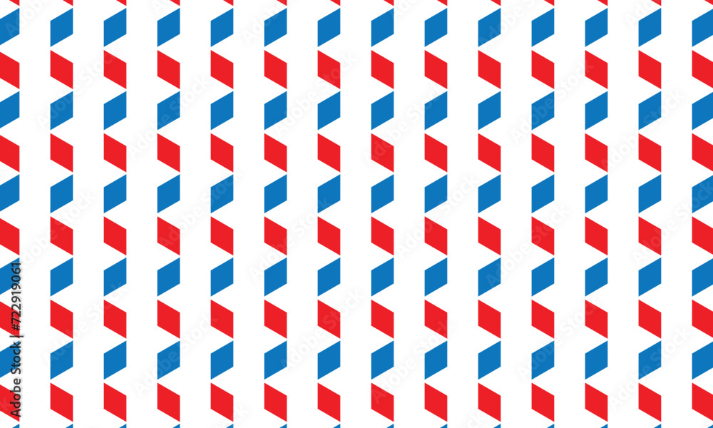 Poster abstract repeatable seamless red blue rhombus vertical pattern.