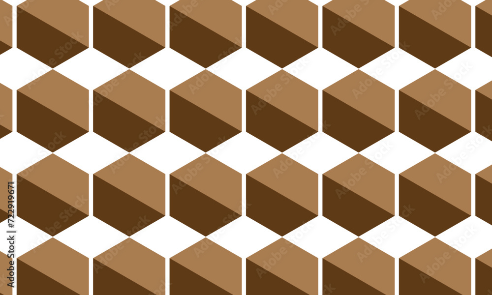 Poster abstract repeatable seamless brown polygon pattern art.