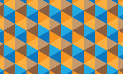 abstract repeatable seamless blue brown orange rhombus pattern.