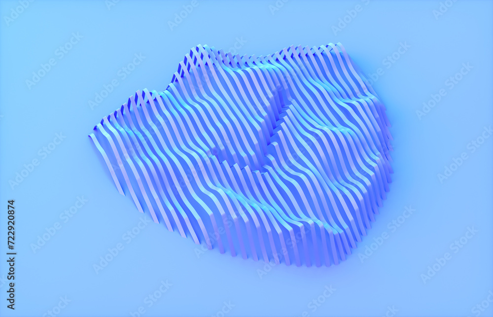 Aufkleber 3d rendering of abstract safety shield with check mark icon on blue background. security technology concept.