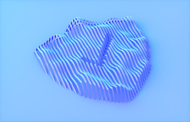 3d rendering of abstract safety shield with check mark icon on blue background. security technology concept.