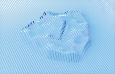3d rendering of abstract safety shield with check mark icon on blue background. security technology concept.