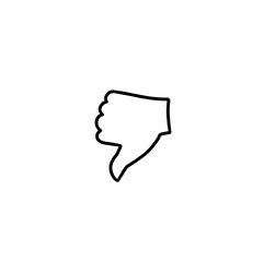 Dislike hand with thumb down isolated icon symbol , white background gesture 