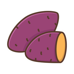 Sweet Potato Icon Vector On Trendy Design