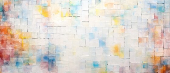 Abstract grunge glass mosaic: white & colorful square tiles background
 - obrazy, fototapety, plakaty