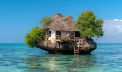 Gartenposter Rock Cafe on the west coast of Zanzibar © STORYTELLER AI