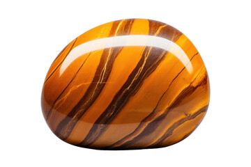 Radiant Tiger Eye Stone with Golden Hue Isolated On Transparent Background