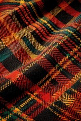Scottish Plaid: Textured Fabric Pattern in Close-Up Detail