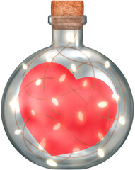 heart in bottle glass, for love every day