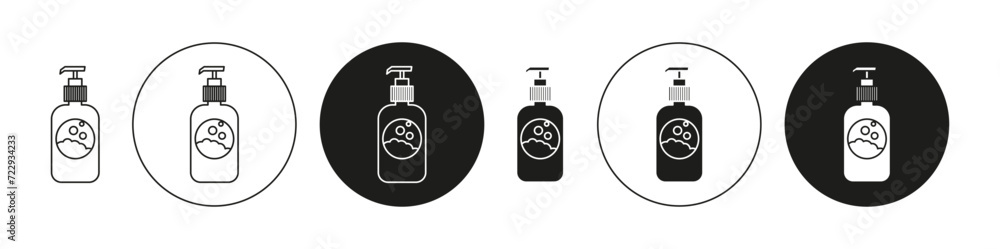 Poster body soap simple vector symbol icon. body soap set in a editable stroke.