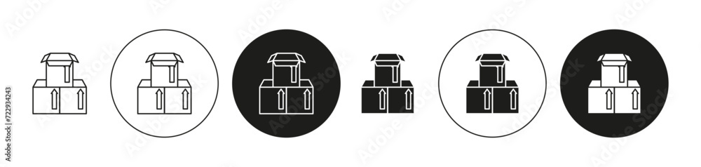 Poster boxes simple vector symbol icon. boxes set in a editable stroke.