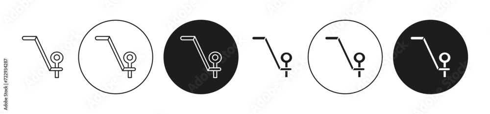 Poster car towbar simple vector symbol icon. car towbar set in a editable stroke.