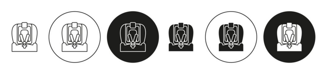 baby car seat simple vector symbol icon. baby car seat set in a editable stroke.