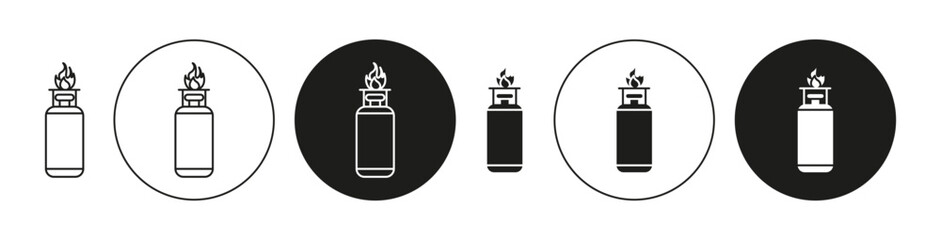 Cooking gas simple vector symbol icon. Cooking gas set in a editable stroke. - obrazy, fototapety, plakaty