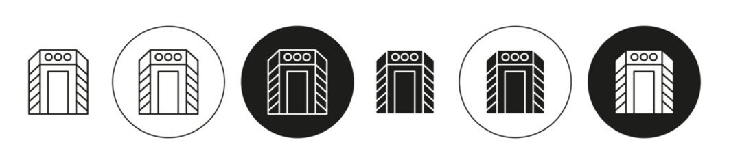 Infrared heat cabin simple vector symbol icon. Infrared heat cabin set in a editable stroke.