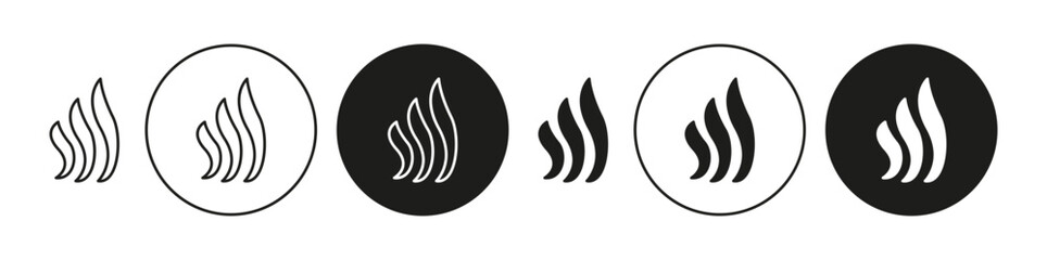 Smoke steam silhouette simple vector symbol icon. Smoke steam silhouette set in a editable stroke.