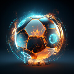 dynamischer Fußball mit Feuer