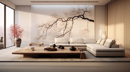 Zen-inspired decor with contemporary minimalism.