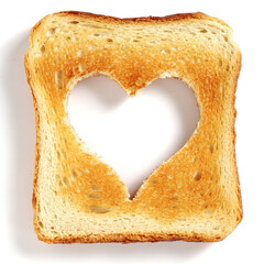 Slice of toasted bread with a heart-shaped cutout