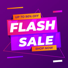 Flash Sale Abstract Colorful Background with Discount Up To 90%. Shop Now. Vector. Illustrator. Up To 90% Off.