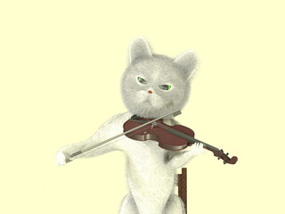 楽器を弾く猫たち・弦楽四重奏 © Tom.Msn&Gafuu