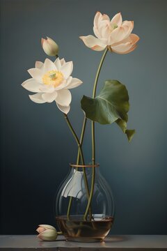 lotus in the vase, vertical