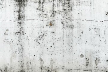 Grunge texture of an old whitewashed wall with cracks and stains