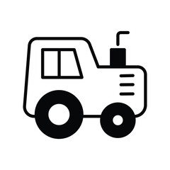 tracktor icon with white background vector stock illustration