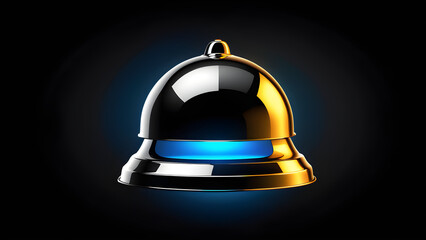 notification bell icon. New e-mail, new message icon. Social media chat notify communication. Alarm symbol. Incoming inbox message. Ringing bells. isolated on a black background. With black copy space