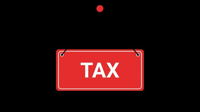 Tex Hanging Placard signboard Animation with transparent background