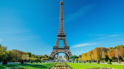 Scenic view of the Eiffel Tower in Paris, France