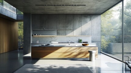 Fototapeta na wymiar Modern kitchen and minimalist interior design.