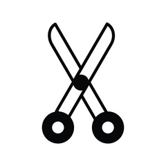 scissors icon with white background vector stock illustration